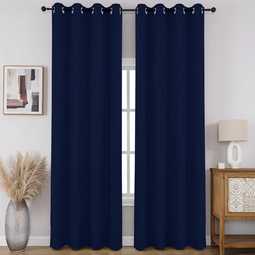Miniatura 35 de CUCRAF - Juego de 2 paneles de cortinas de ventana con oscurecimiento total del 100%, de 54 pulgadas de largo, con aspecto de lino falso, cortinas