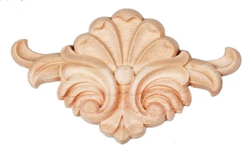 Miniatura 10 de Apliques de madera - Onlays tallados a mano (sin pintar) para puerta, pared, gabinete, chimenea y armario