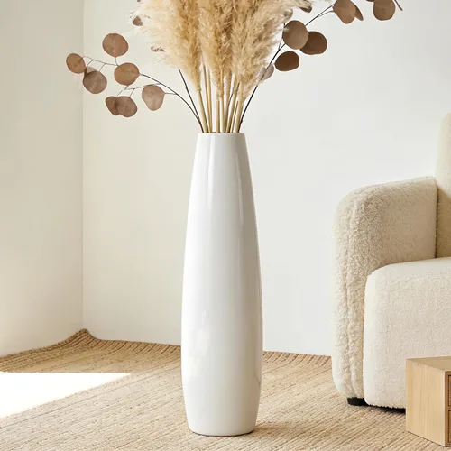 Miniatura 6 de White - Florero de cerámica de 28 pulgadas de alto, jarrones decorativos grandes para decoración moderna del hogar, sala de estar, jarrón grande