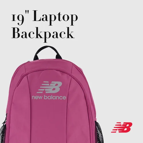Miniatura 2 de New Balance Mochila para laptop, bolsa de viaje para hombres y mujeres, color borgoña, 19 pulgadas