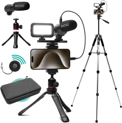Miniatura 9 de Movo iVlogger - Kit de vlogging para iPhone con trípode de tamaño completo – Kit de inicio de YouTube compatible con Lightning para creadores