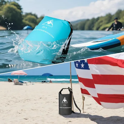 Miniatura 6 de Oak-Sports Dry Bag Mochila impermeable de 5L/10L/20L, bolsa de playa ligera con doble cierre de cremallera para natación, kayak, senderismo