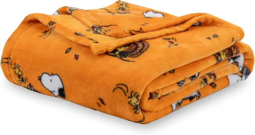Miniatura 20 de Berkshire Blanket Peanuts® VelvetLoft® Manta de Felpa con el Tierno Personaje Snoopy, Peanuts Snoopy Everyday Buffalo Plaid Navy Tonal, Manta 55