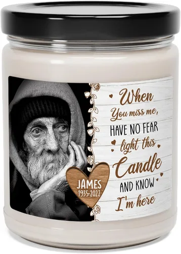 Miniatura 20 de NHI - Velas personalizadas con foto, regalo de vela personalizada, cera de soja perfumada, decoración del hogar, tarro de 9 onzas, fabricado