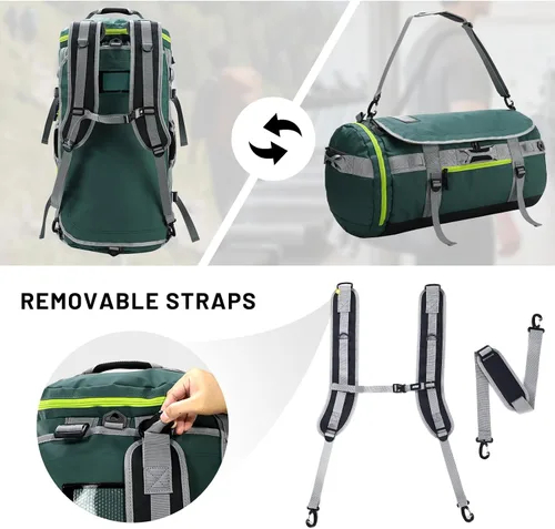 Miniatura 51 de MIER Mochila deportiva grande con compartimento para zapatos, resistente y resistente al agua, azul marino, 45L