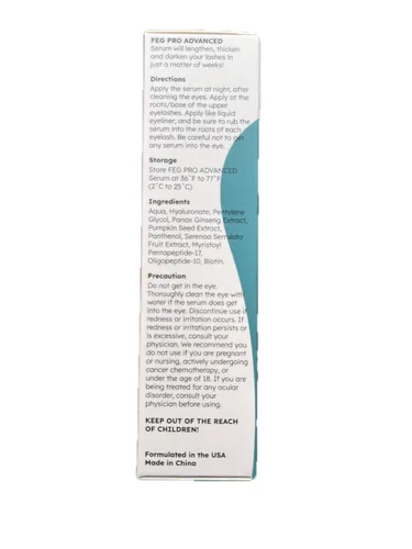 Miniatura 8 de FEG Pro Advanced - Suero natural potenciador de pestañas para un rápido crecimiento de pestañas, suero de pestañas extra fuerte para el crecimiento