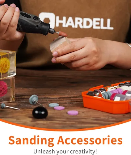 Miniatura 6 de HARDELL Kit de 69 piezas de accesorios para herramientas rotativas con mandriles de 1.0/1.6/2.3mm para pequeños proyectos de bricolaje, corte
