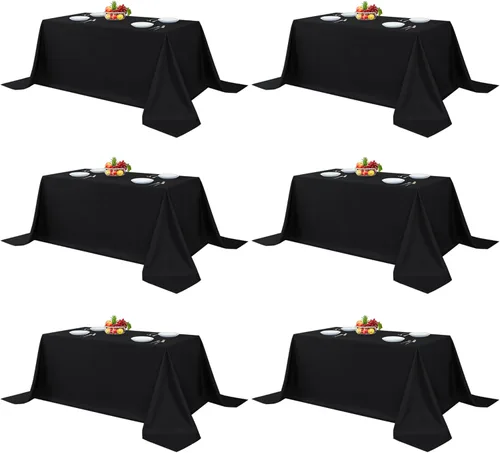 Miniatura 35 de Fitable - Paquete de 6 manteles redondos blancos - 120 pulgadas de diámetro - Manteles resistentes a las manchas y lavables, manteles de poliéster