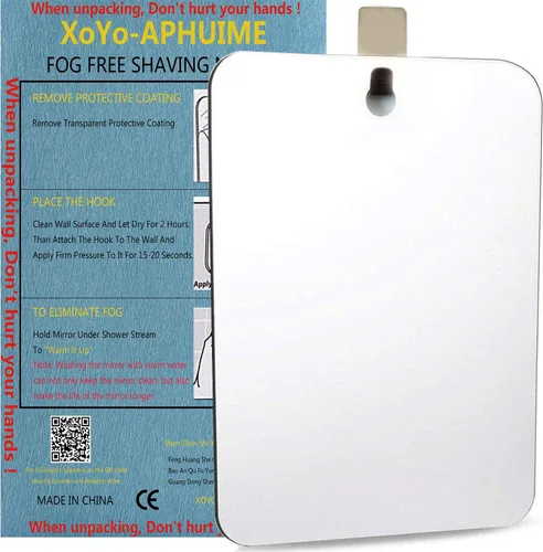 Miniatura 6 de XoYo Espejo de ducha sin niebla (5.9 x 3.94 pulgadas), incluye 1 ganchos adhesivos, antivaho sin marco para colgar en la pared, accesorio de baño