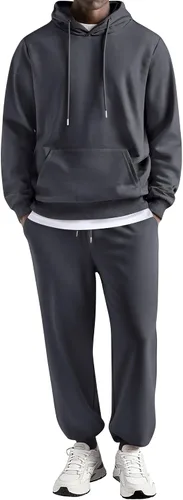 Miniatura 13 de COOFANDY Conjunto deportivo de 2 piezas para hombre, conjunto deportivo casual con capucha