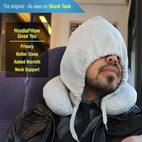 Miniatura 4 de Almohada de viaje negra - Destacada en Shark Tank Diseño patentado para máxima comodidad