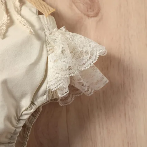 Miniatura 60 de Sasaerucure Traje de verano para bebé niña, sin mangas, mameluco de encaje tutú, mameluco de una pieza con volantes