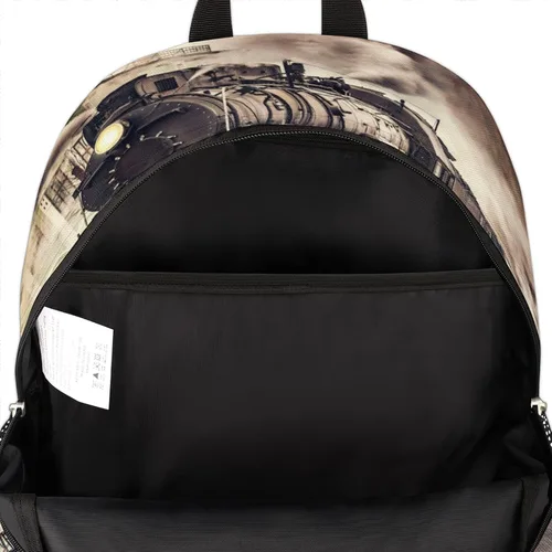 Miniatura 4 de TropicalLife Mochila escolar vintage de tren de vapor de 18 pulgadas, mochila escolar para adolescentes, niñas, niños, mochila escolar