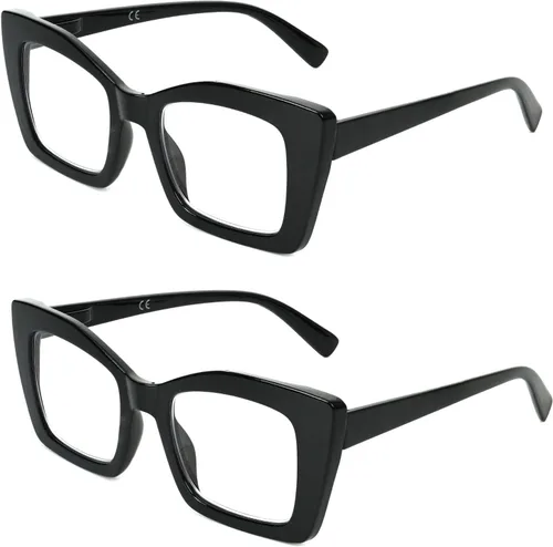 Miniatura 11 de Gafas de Lectura Grandes para Mujeres – Lentes de Lectura con Bloqueo de Luz Azul, Estilo Oprah, Marco Cuadrado, Lente Transparente, Bisagra
