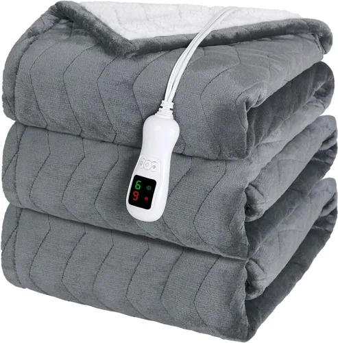 Miniatura 17 de Manta térmica eléctrica, calentador de manta lavable para el hogar para adultos, calentamiento rápido, franela suave súper acogedora de 50 x 60