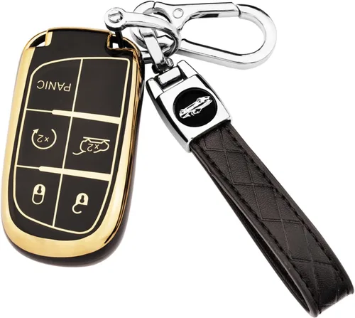 Miniatura 19 de XIYANG TRADE Funda para llavero Jeep con llavero, carcasa de TPU suave protección completa para llave inteligente Grand Cherokee Renegade Chrysler