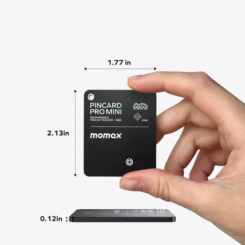 Miniatura 4 de Momax Wallet Tracker Smart Finder - Tarjeta de seguimiento de llaves Bluetooth delgada recargable con batería de 1 año, Apple Find My (solo iOS)