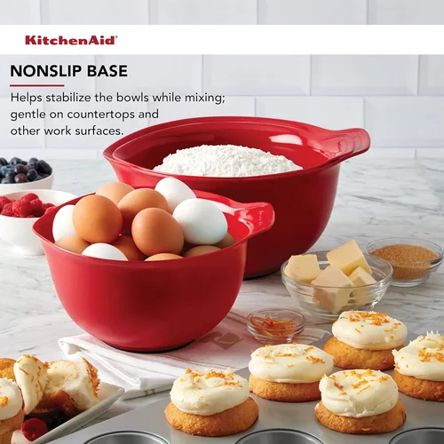 Miniatura 5 de KitchenAid Juego de 3 cuencos universales para mezclar, color rojo imperio