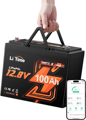 Miniatura 12 de LiTime 12V 50Ah Batería de litio LiFePO4 para RV, batería de ciclo profundo máx. 15000, ultra ligera de 11.57lbs, perfecta para autocaravana