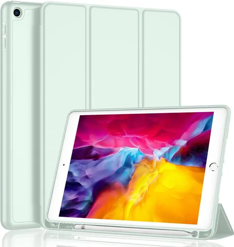 Miniatura 32 de iMieet Funda para iPad 9.7 (modelo 2018/2017, 6ª/5ª generación), funda inteligente con soporte para lápiz y parte trasera de silicona suave de piel