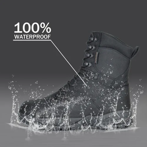 Miniatura 6 de Men's Waterproof Military Tactical Boots Lightweight Work Boot Insulated Hunting Boots, 8 Inches Lace-up Outdoor Boots, 400g Thinsulate