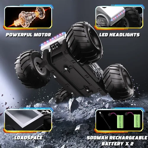 Miniatura 7 de Juguete de piscina – Auto de control remoto anfibio con pistola de agua – Camión monstruo 1:16, camiones RC impermeables, auto RC todo terreno