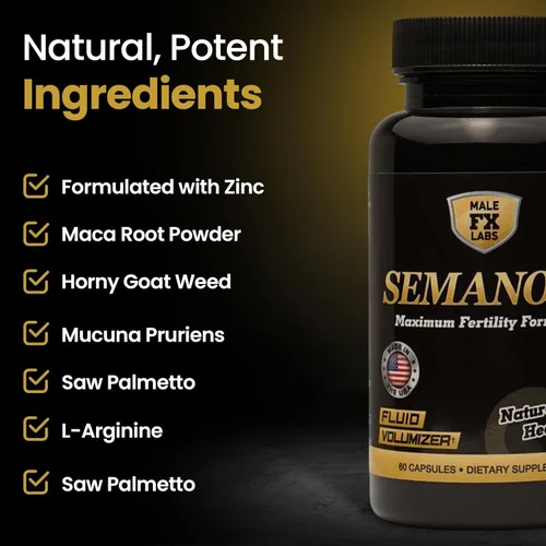 Miniatura 5 de SEMANOID (60 cápsulas) Fórmula máxima de fertilidad y voluminizador de semen - Ingredientes avanzados de fertilidad y mezcla de vitaminas prenatales
