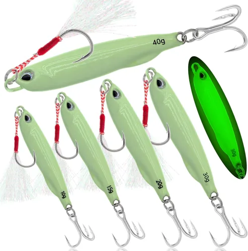 Miniatura 8 de Plantillas de pesca de metal, cucharas de pesca de metal, cebo de hoja giratoria, cuchara de jigging de fundición larga, señuelo vertical duro VIB