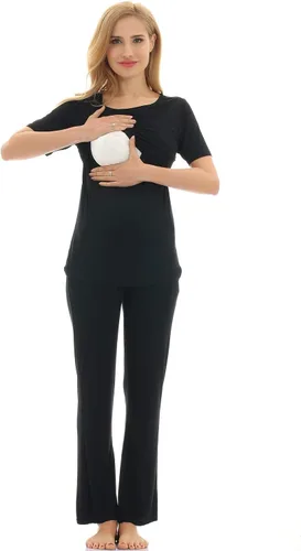 Miniatura 7 de Bearsland Conjunto de ropa de dormir de maternidad para mujer, pijama de lactancia materna