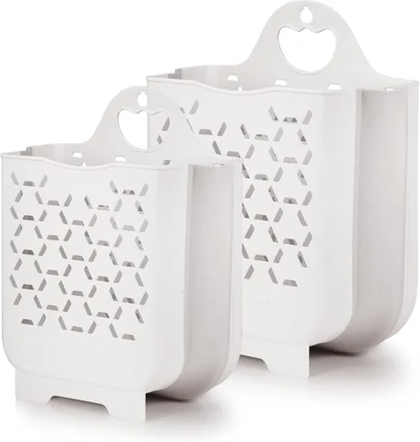Miniatura 8 de Cesta de lavandería plegable, 2 paquetes de cestas de ropa sucia portátil para ropa sucia, cestas de ahorro inteligente de espacio para lavandería