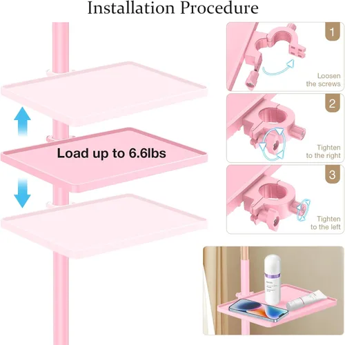 Miniatura 6 de Mznoo Luz de pestañas para tecnología de pestañas con bandeja, luz de media luna para pestañas y esteticistas, lámpara de pestañas LED para Rosa