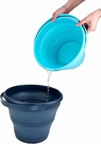 Miniatura 7 de SAMMART Cubo de plástico plegable de 10 L (2.6 galones), bañera redonda plegable, cubo de agua portátil para pesca, bote de agua para exteriores