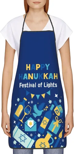 Miniatura 2 de Delantal de Hanukkah feliz ajustable para cocinar, babero de cocina para cocinar