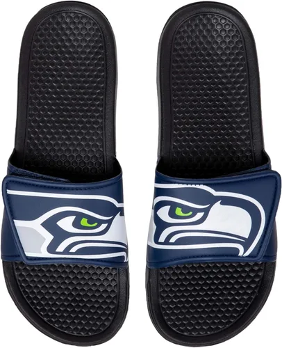 Miniatura 25 de FOCO mens NFL Team Cropped Big Logo Shower Sport Slide Flip Flop Sandals