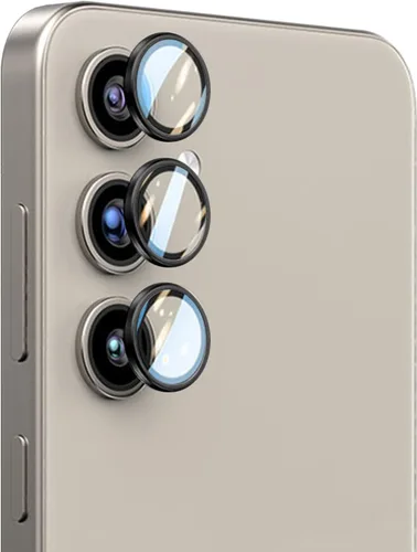 TENOC Protector de lente de cámara para Samsung Galaxy A15, cubierta de pantalla de cámara de vidrio templado 9H, anillo individual de metal negro