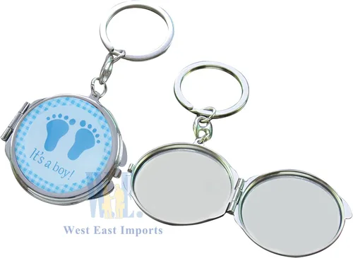 Miniatura 3 de 12 llaveros personalizados para baby shower con diseño de huella de bebé, regalo de grabado personalizado