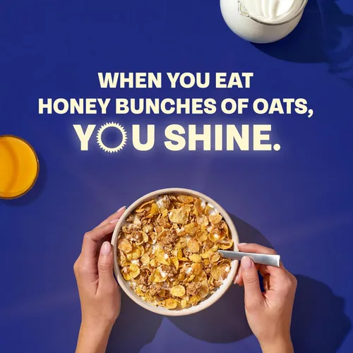 Miniatura 5 de Honey Bunches of Oats Cereal de desayuno con almendras, cereal de almendras con miel con racimos de avena y granola, caja de 12 onzas