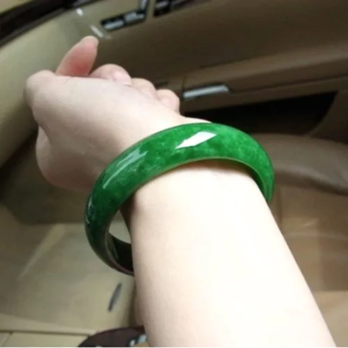 Miniatura 3 de Pulsera de jade birmano natural con jadeíta verde completo para mujer, caja de joyería de regalo con certificado, Jade