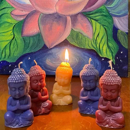 Miniatura 4 de Molde de vela 3D de Buda de bronce para fabricante de velas, moldes de jabón, arcilla polimérica, moldes de silicona de porcelana fría Buda 13