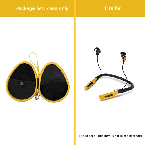 Miniatura 5 de FBLFOBELI Funda rígida compatible con auriculares Bluetooth inalámbricos DEWALT con banda para el cuello, auriculares Bluetooth 2 en 1 con altavoces