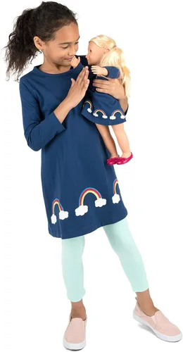 Miniatura 38 de Leveret - Conjunto de vestidos a juego para niña y para muñeca, 100% algodón, gran variedad de estilos, (tallas de 2 a 14 años)