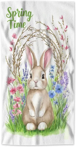 Miniatura 14 de AOYEGO Toalla de mano de unicornio con diseño de animales y plumas florales, con cita de feliz cumpleaños, dibujada a mano, estrellas y puntos