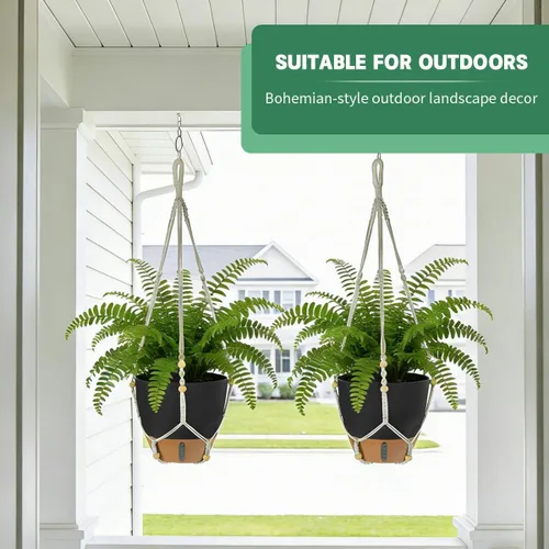 Miniatura 5 de Juego de 2 macetas colgantes de riego automático para plantas de interior, incluye maceta colgante para plantas, maceta colgante con orificio