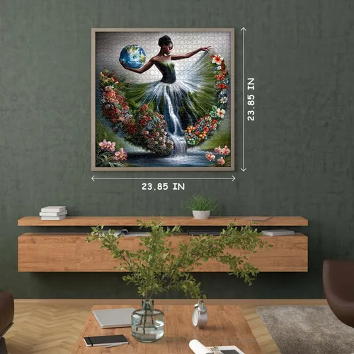 Miniatura 3 de Impossible Puzzle para adultos de 1000 piezas, paisaje de fantasía bailarina, dama rompecabezas, arte estético, floral, elegante, abstracto