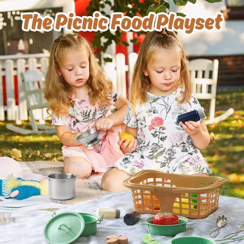 Miniatura 7 de Juego de accesorios de juguete de cocina para niños, juego de cocina para niños, coloridas ollas y sartenes de acero inoxidable, regalos de Nuevo