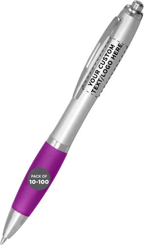 Miniatura 14 de DISCOUNT PROMOS - Bolígrafos personalizados con agarre de goma y tinta negra, paquete de 10 unidades, diseño ergonómico, ideal para oficina