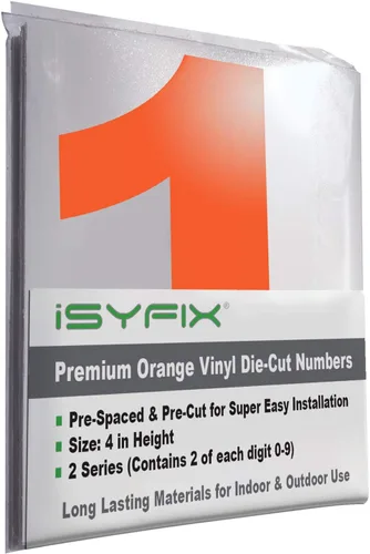 Miniatura 79 de iSYFIX Calcomanías de Números de Vinilo Verde Manzana – 1.5 Pulgadas Autoadhesivas (2 Juegos) – Calcomanía Premium Troquelada y Pre-espaciada