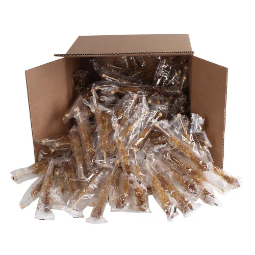 Miniatura 80 de Palitos de caramelo de roca extragrandes: 12 paletas de cereza rosa – envueltas individualmente – Palitos de caramelo de roca de cristal