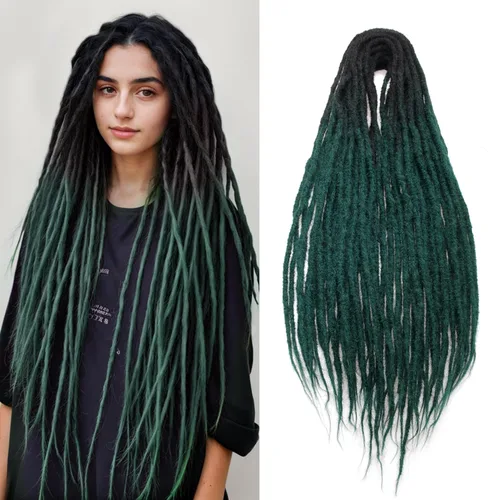 Miniatura 11 de 20 hebras de 24 pulgadas, extensiones de rastas color burdeos, rastas de cabello de ganchillo para mujer, hechas a mano, suaves, trenzas de cabello