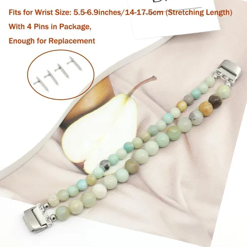 Miniatura 5 de C&L Accessories Brazaletes compatibles con Fitbit Inspire 3 para mujeres, pulsera con cuentas, correa de reemplazo ajustable con gemas
